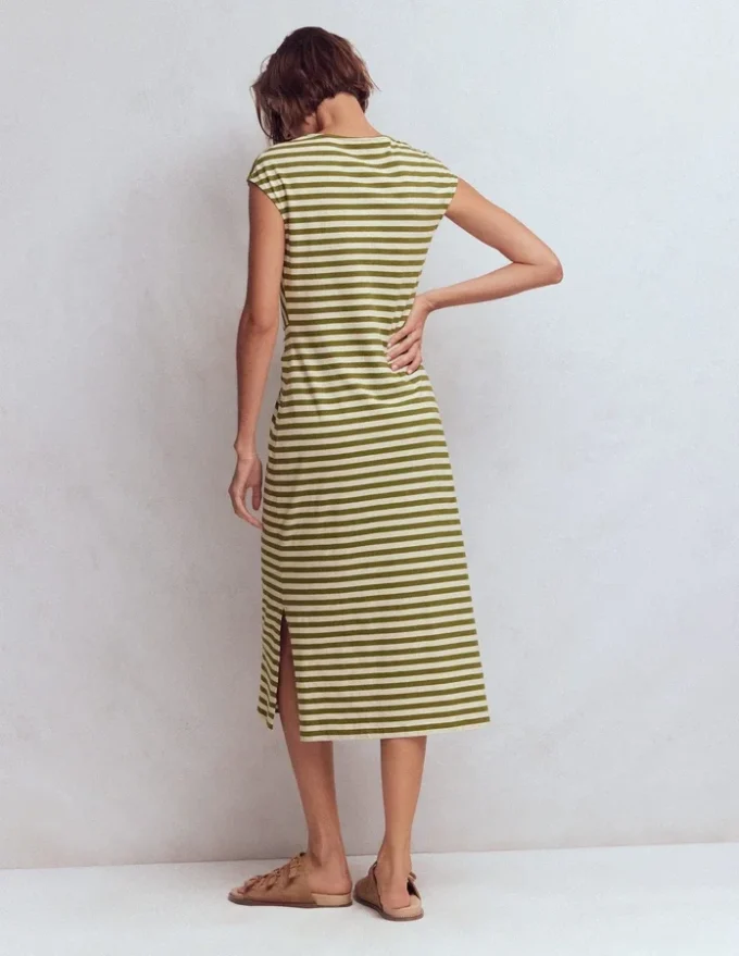 Delilah Twist Midi Dress Stripe Delilah Twist Midi Dress Stripe
