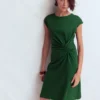 Delilah Twist Short Dress Hunter Green Delilah Twist Short Dress Hunter Green