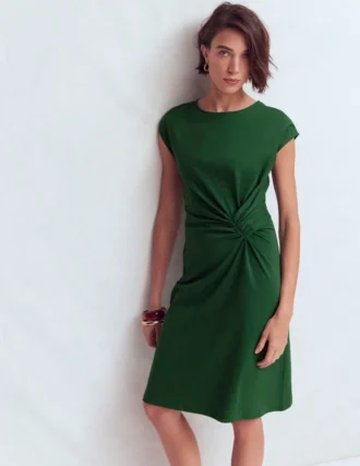 Delilah Twist Short Dress Hunter Green