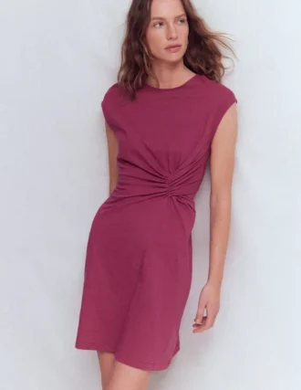 Delilah Twist Short Dress Raspberry Coulis