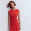 Delilah Twist Short Dress Red Coral Delilah Twist Short Dress Red Coral