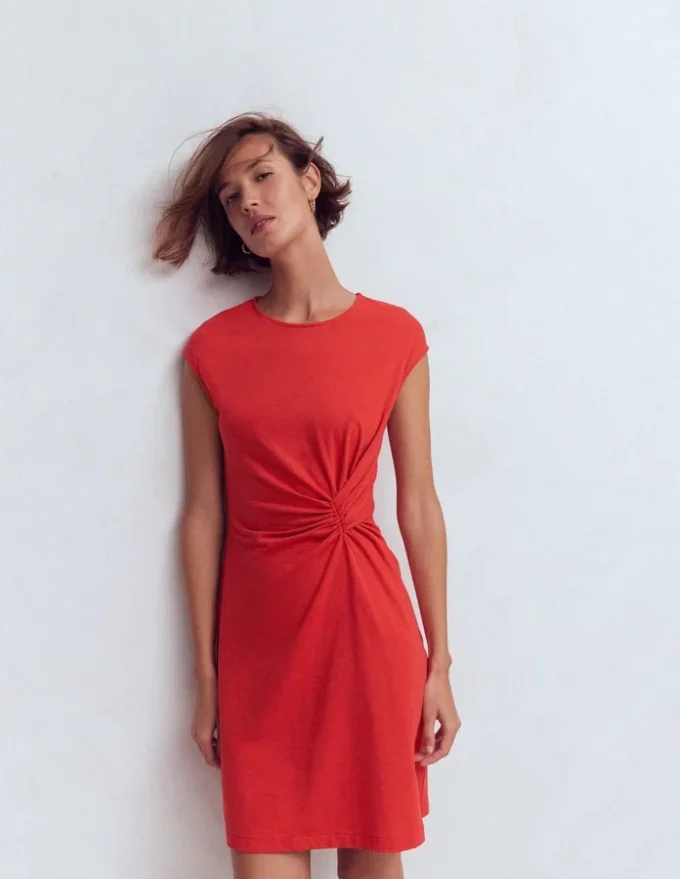 Delilah Twist Short Dress Red Coral Delilah Twist Short Dress Red Coral