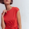 Delilah Twist Short Dress Red Coral Delilah Twist Short Dress Red Coral