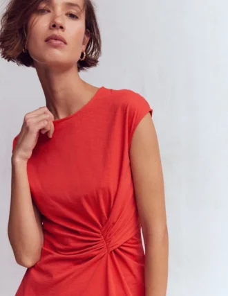 Delilah Twist Short Dress Red Coral