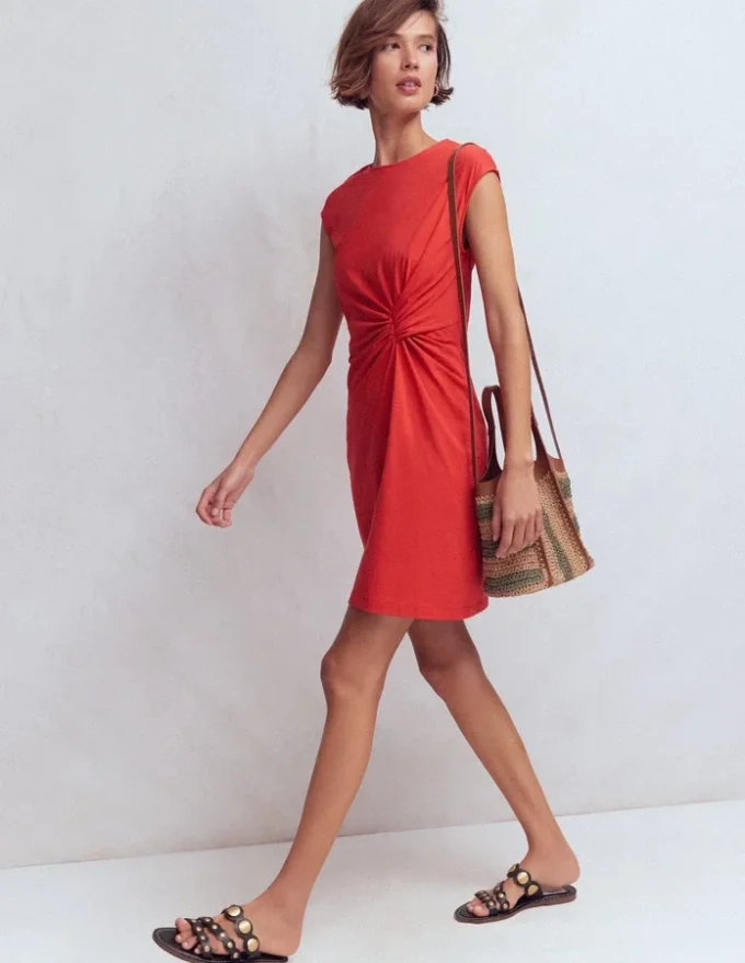 Delilah Twist Short Dress Red Coral Delilah Twist Short Dress Red Coral