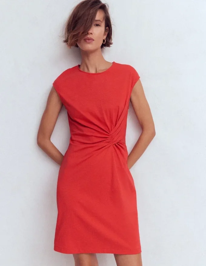 Delilah Twist Short Dress Red Coral Delilah Twist Short Dress Red Coral