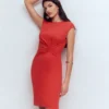 Delilah Twist Short Dress Red Coral Delilah Twist Short Dress Red Coral