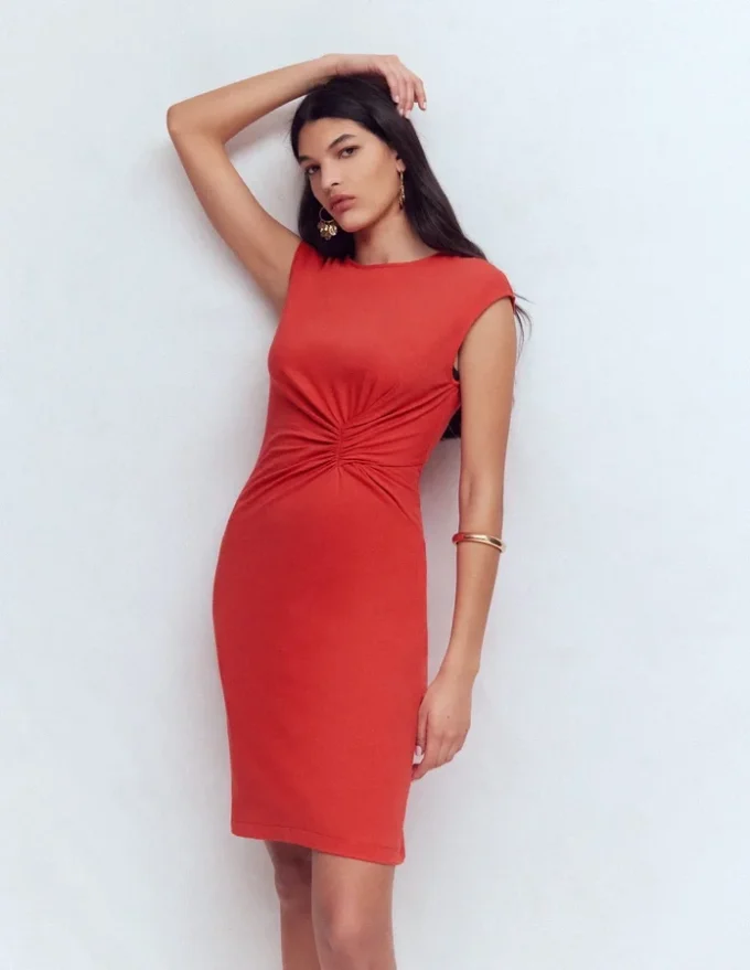 Delilah Twist Short Dress Red Coral Delilah Twist Short Dress Red Coral