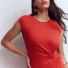 Delilah Twist Short Dress Red Coral Delilah Twist Short Dress Red Coral
