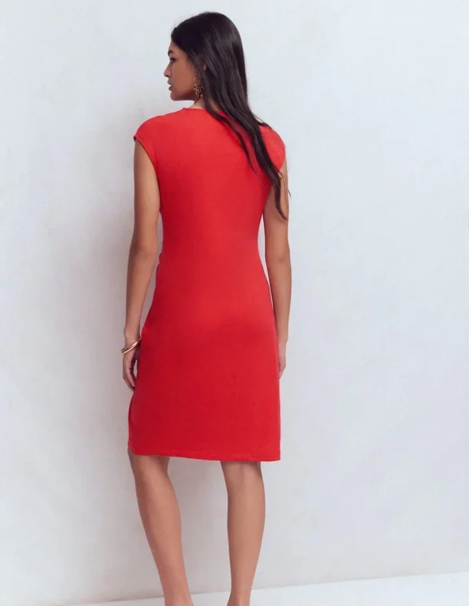 Delilah Twist Short Dress Red Coral Delilah Twist Short Dress Red Coral