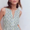 Delphine Midi Sleeveless Dress Ivory, Flower Lattice Delphine Midi Sleeveless Dress Ivory, Flower Lattice