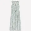 Delphine Midi Sleeveless Dress Ivory, Flower Lattice Delphine Midi Sleeveless Dress Ivory, Flower Lattice