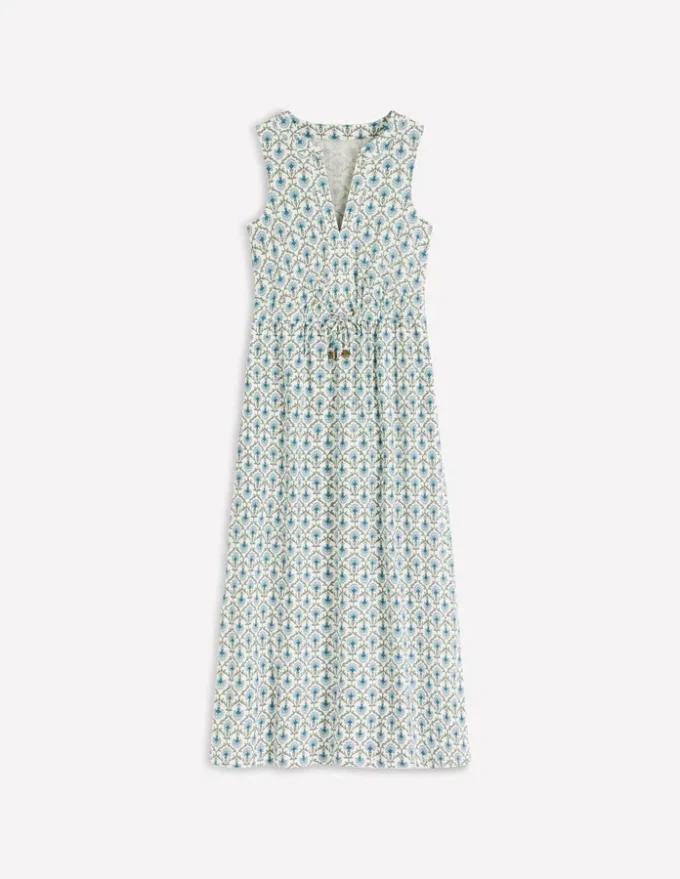 Delphine Midi Sleeveless Dress Ivory, Flower Lattice Delphine Midi Sleeveless Dress Ivory, Flower Lattice