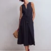 Delphine Midi Sleeveless Dress Navy Delphine Midi Sleeveless Dress Navy