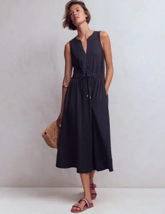 Delphine Midi Sleeveless Dress Navy