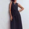 Delphine Midi Sleeveless Dress Navy Delphine Midi Sleeveless Dress Navy