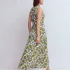 Delphine Midi Sleeveless Dress Olive, Shadow Blossom Delphine Midi Sleeveless Dress Olive, Shadow Blossom