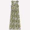 Delphine Midi Sleeveless Dress Olive, Shadow Blossom Delphine Midi Sleeveless Dress Olive, Shadow Blossom