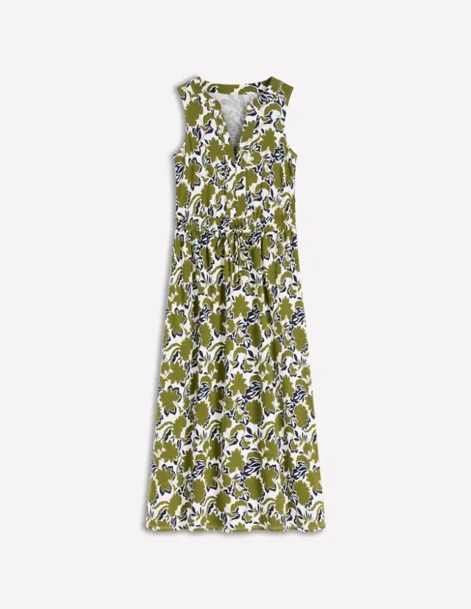 Delphine Midi Sleeveless Dress Olive, Shadow Blossom Delphine Midi Sleeveless Dress Olive, Shadow Blossom
