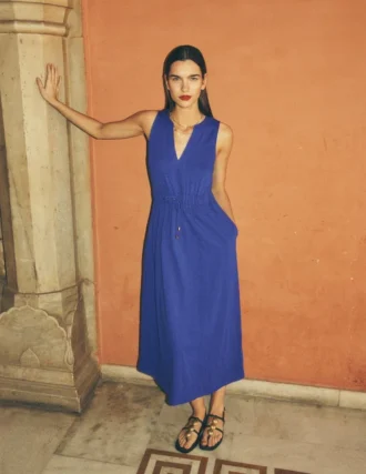 Delphine Midi Sleeveless Dress Sapphire Blue