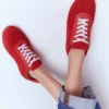 Delphine Slim Sole Trainers Red Delphine Slim Sole Trainers Red