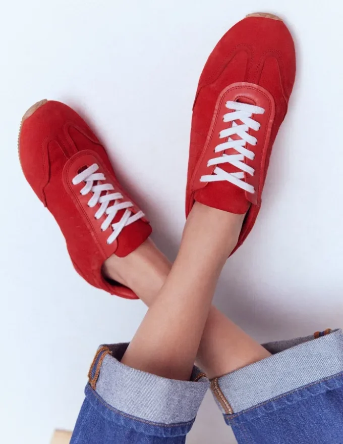 Delphine Slim Sole Trainers Red Delphine Slim Sole Trainers Red