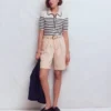 Denim Bermuda Short Ecru Denim Bermuda Short Ecru