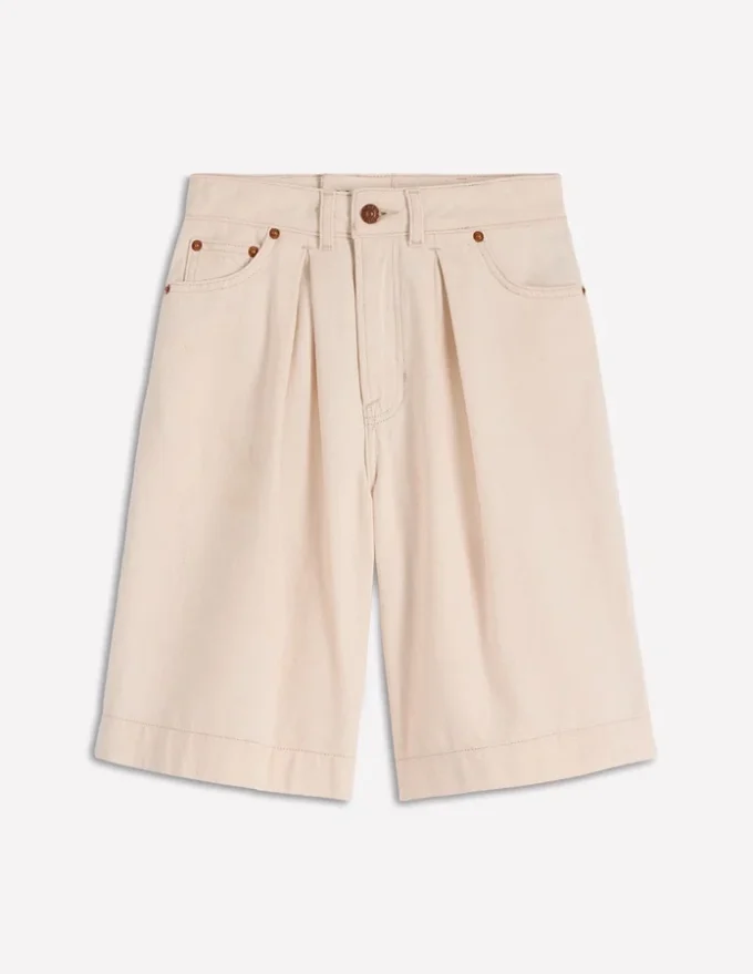 Denim Bermuda Short Ecru Denim Bermuda Short Ecru