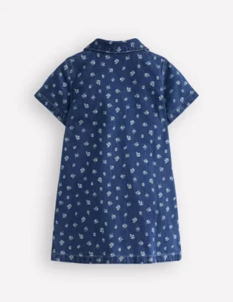 Denim Shirt Dress Blue Ditsy Floral