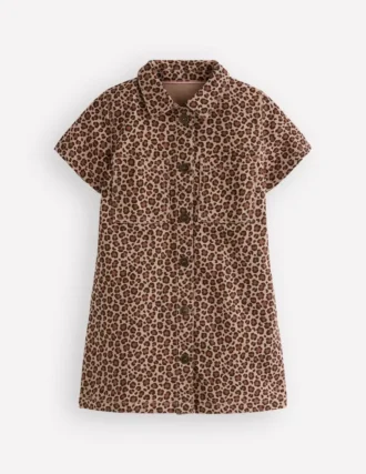 Denim Shirt Dress Leopard