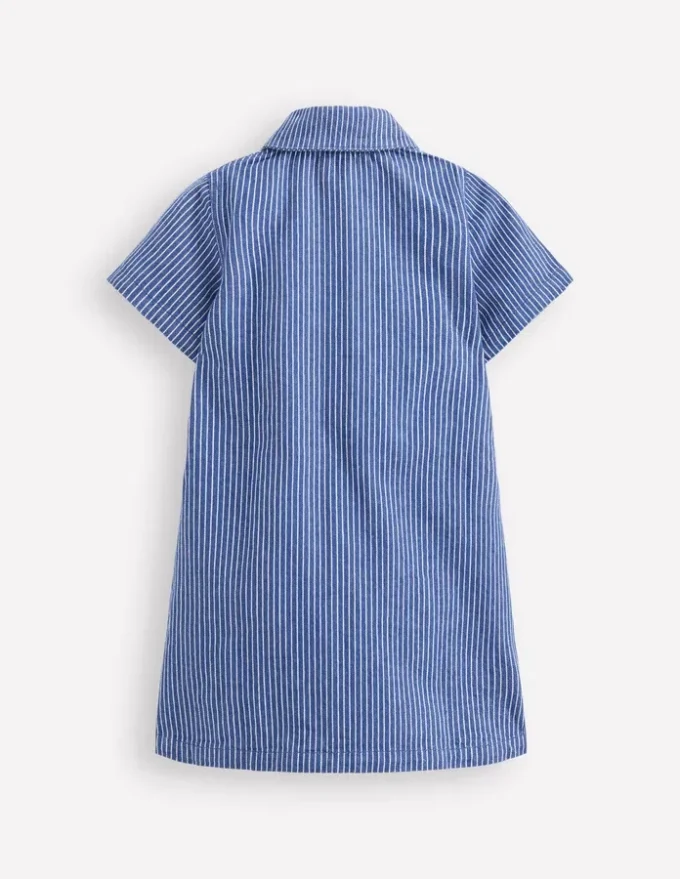 Denim Shirt Dress Sapphire Blue Stripe Denim Shirt Dress Sapphire Blue Stripe