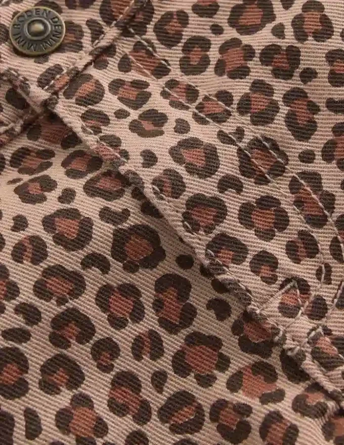 Denim Shorts Leopard