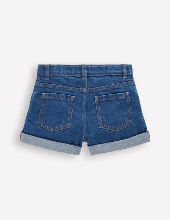Denim Shorts Mid Vintage Embroidered