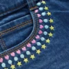 Denim Shorts Mid Vintage Embroidered