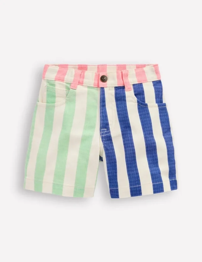 Denim Shorts Multi Hotch Potch Stripe