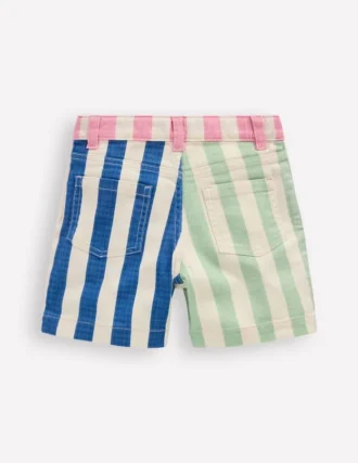 Denim Shorts Multi Hotch Potch Stripe