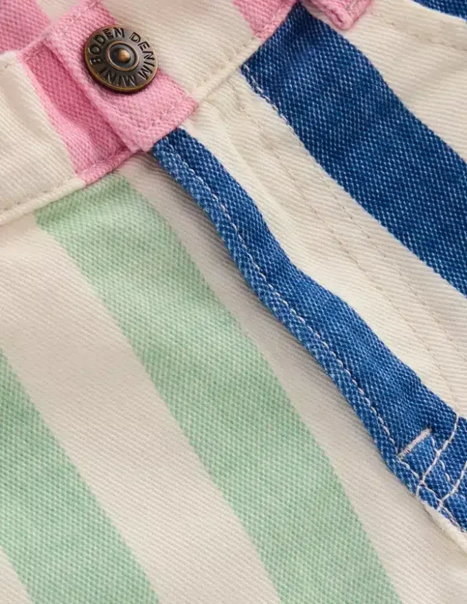 Denim Shorts Multi Hotch Potch Stripe
