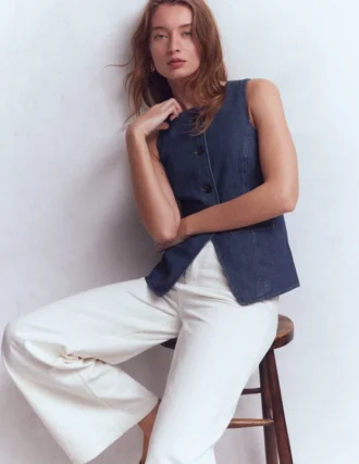 Denim Waistcoat Indigo Denim