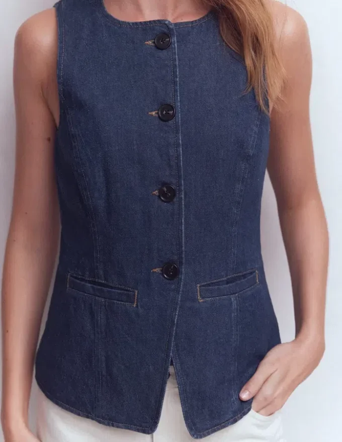 Denim Waistcoat Indigo Denim Denim Waistcoat Indigo Denim
