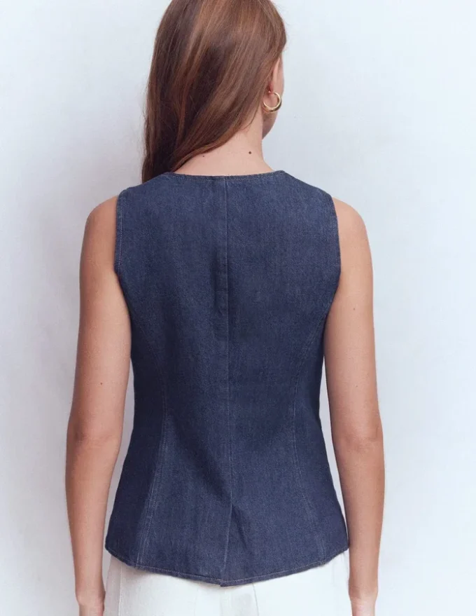 Denim Waistcoat Indigo Denim Denim Waistcoat Indigo Denim