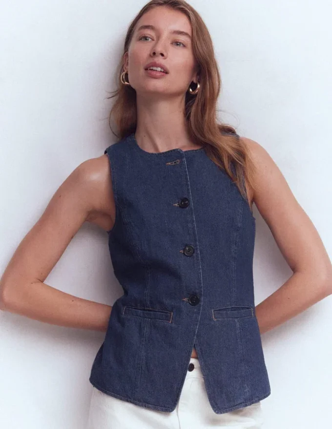 Denim Waistcoat Indigo Denim Denim Waistcoat Indigo Denim