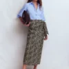 Dimitra Linen Column Skirt Almond Milk, Cheetah Pop Dimitra Linen Column Skirt Almond Milk, Cheetah Pop