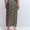 Dimitra Linen Column Skirt Almond Milk, Cheetah Pop Dimitra Linen Column Skirt Almond Milk, Cheetah Pop