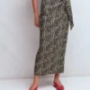 Dimitra Linen Column Skirt Almond Milk, Cheetah Pop Dimitra Linen Column Skirt Almond Milk, Cheetah Pop