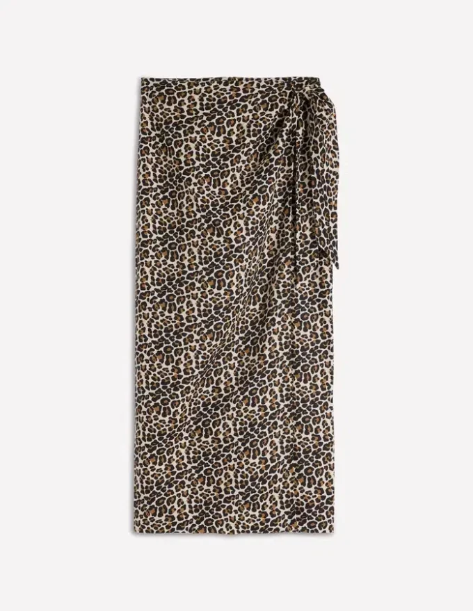 Dimitra Linen Column Skirt Almond Milk, Cheetah Pop Dimitra Linen Column Skirt Almond Milk, Cheetah Pop