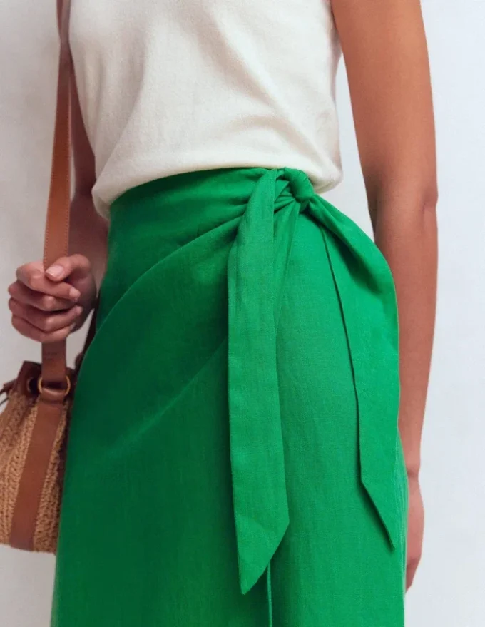 Dimitra Linen Column Skirt Rich Emerald Dimitra Linen Column Skirt Rich Emerald