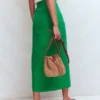 Dimitra Linen Column Skirt Rich Emerald Dimitra Linen Column Skirt Rich Emerald