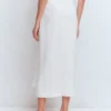 Dimitra Linen Column Skirt White Dimitra Linen Column Skirt White