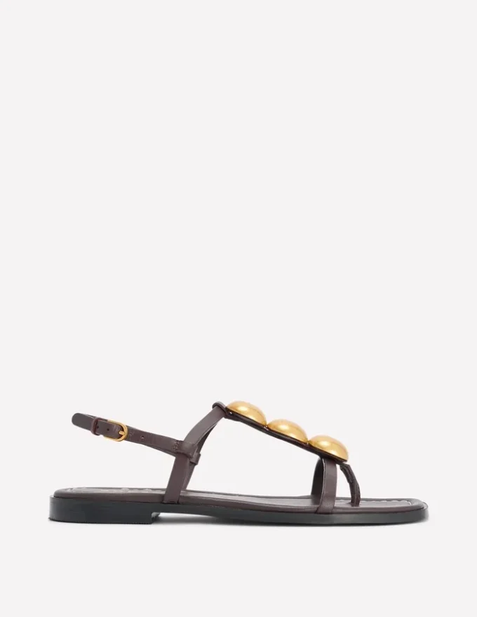 Disc Flat Sandals Dark Chocolate Disc Flat Sandals Dark Chocolate
