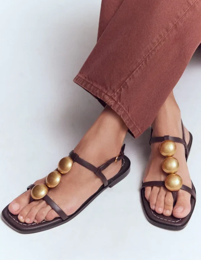 Disc Flat Sandals Dark Chocolate Disc Flat Sandals Dark Chocolate